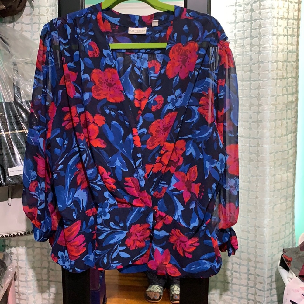 NY&C Eva Mendez Collection Floral Blouse